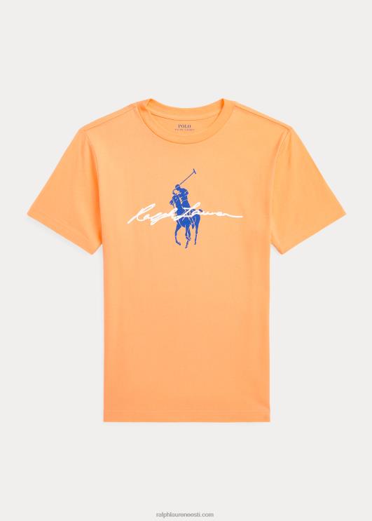 Ralph Lauren lapsed suure poni logoga puuvillane trikoosärk PR0V5650 õiglane oranž
