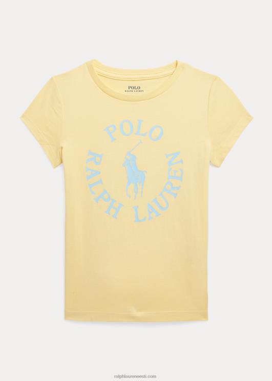 Ralph Lauren lapsed suure poni logoga puuvillane trikoosärk PR0V6799 värava kollane