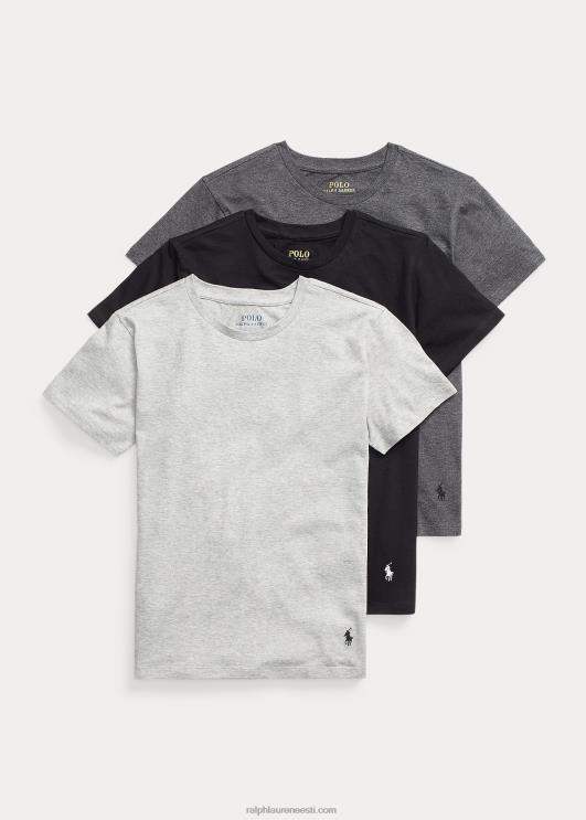 Ralph Lauren lapsed täispuuvillane kaelusega 3-pakk PR0V6408 hall/must