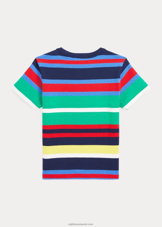Ralph Lauren lapsed triibuline puuvillane trikoosärk PR0V5798 Newporti mereväe multi
