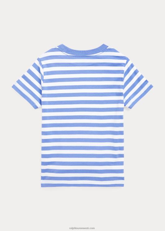 Ralph Lauren lapsed triibuline puuvillane trikoosärk PR0V6456 sadamasaar sinine/valge