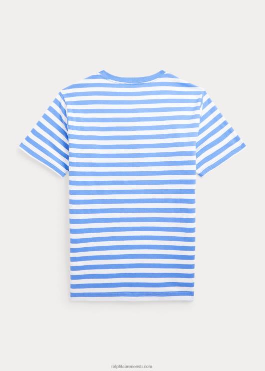 Ralph Lauren lapsed triibuline puuvillane trikoosärk PR0V6606 sadamasaar sinine/valge