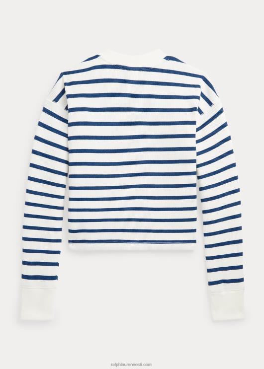 Ralph Lauren lapsed triibuline vahvlikootud karbikujuline t-särk PR0V7581 tekipesu valge multi