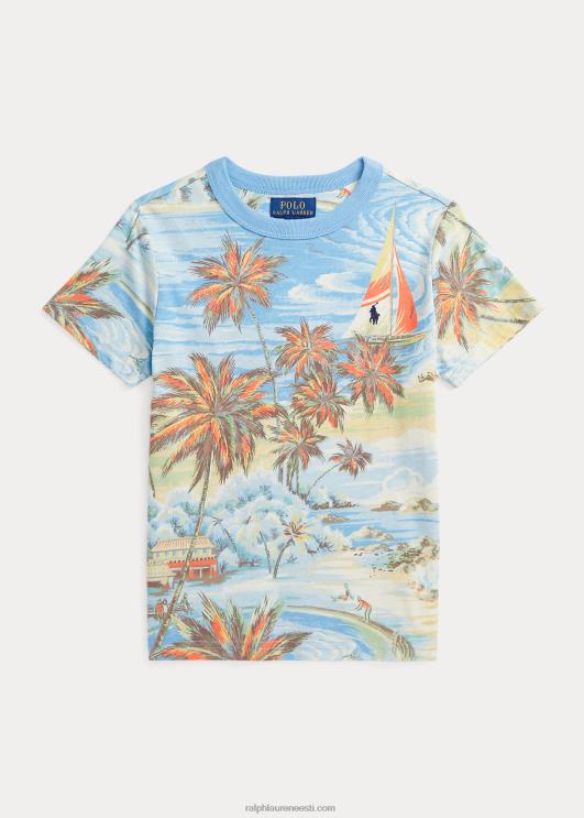 Ralph Lauren lapsed troopilise mustriga puuvillane trikoosärk PR0V5746 Hawaii rannabasaar