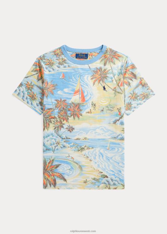 Ralph Lauren lapsed troopilise mustriga puuvillane trikoosärk PR0V6096 Hawaii rannabasaar