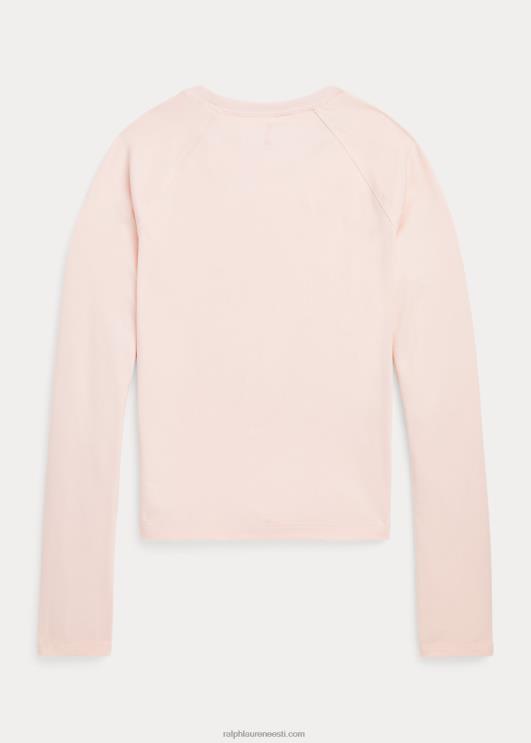 Ralph Lauren lapsed veniv jersey pikkade varrukatega t-särk PR0V7618 akaatsia roosa