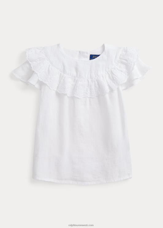 Ralph Lauren lapsed volangidega linane topp PR0V9951 valge