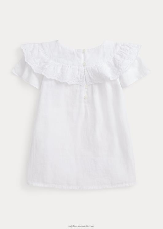 Ralph Lauren lapsed volangidega linane topp PR0V9951 valge