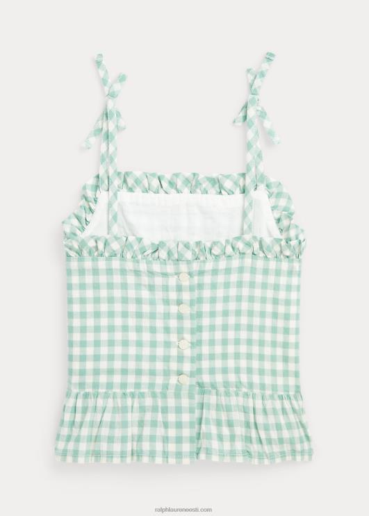 Ralph Lauren lapsed hõlmikpuuvillane madras top PR0V6848 pleekinud piparmünt/tekipesu valge