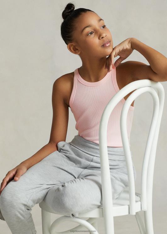 Ralph Lauren lapsed soonikuga puuvillasegu topp PR0V7499 akaatsia roosa