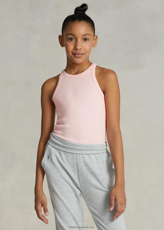 Ralph Lauren lapsed soonikuga puuvillasegu topp PR0V7499 akaatsia roosa