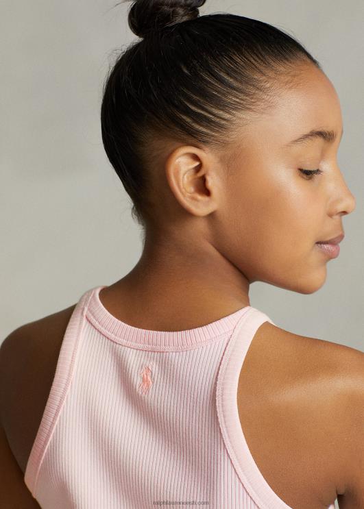 Ralph Lauren lapsed soonikuga puuvillasegu topp PR0V7499 akaatsia roosa