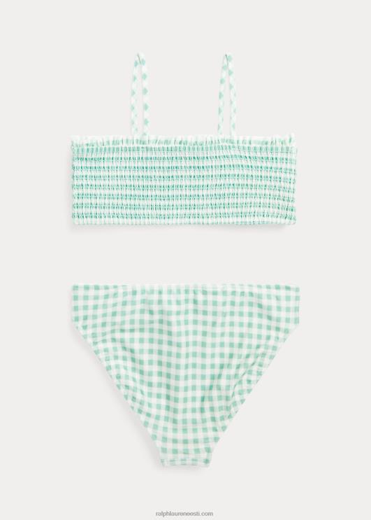 Ralph Lauren lapsed hõlmik volangidega kaheosaline ujumistrikoo PR0V7333 pleekinud piparmünt