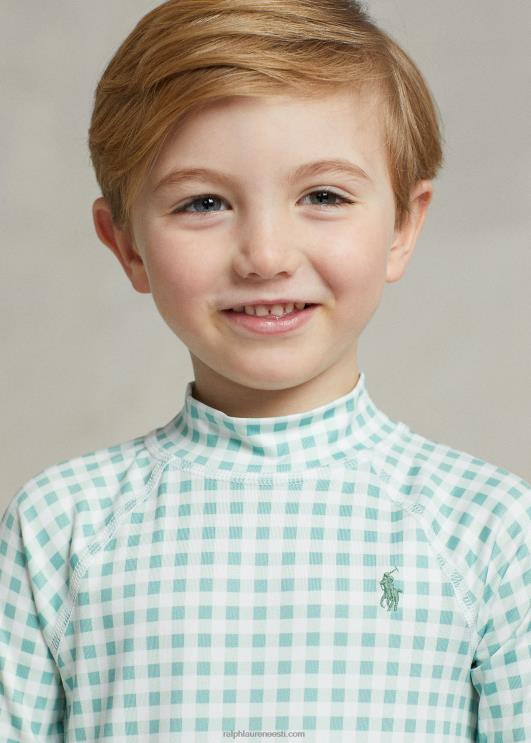 Ralph Lauren lapsed hõlmiklööve valvur PR0V5663 pleekinud piparmündi gingham