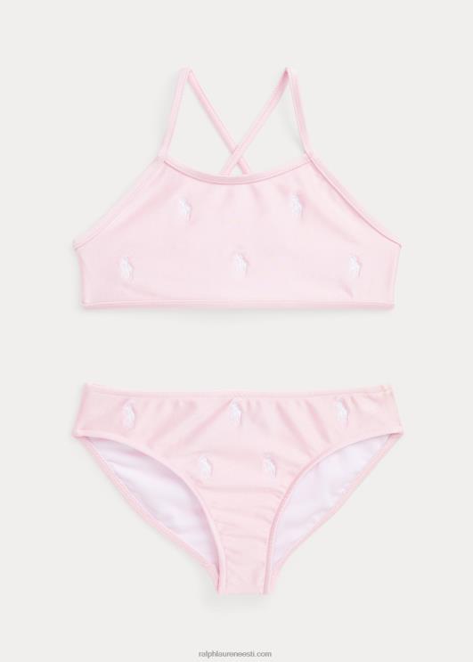 Ralph Lauren lapsed kaheosaline polo poni ujumistrikoo PR0V6868 roosa varjund