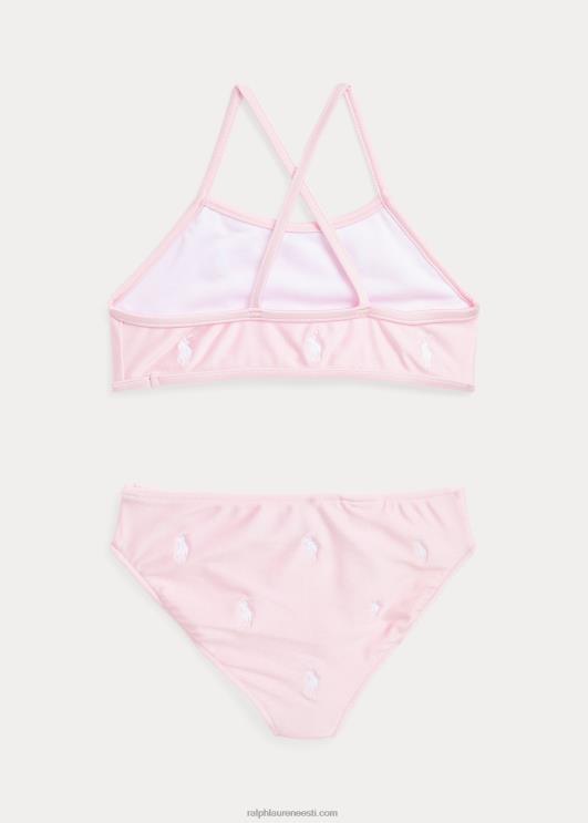 Ralph Lauren lapsed kaheosaline polo poni ujumistrikoo PR0V6868 roosa varjund