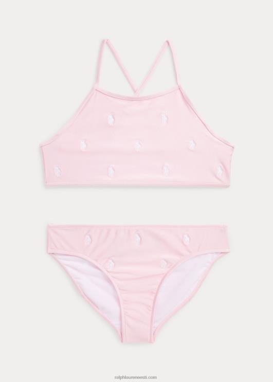 Ralph Lauren lapsed kaheosaline polo poni ujumistrikoo PR0V7330 roosa varjund