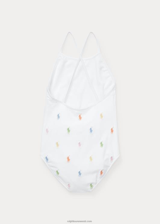 Ralph Lauren lapsed polo poni ühes tükis ujumistrikoo PR0V7343 valge