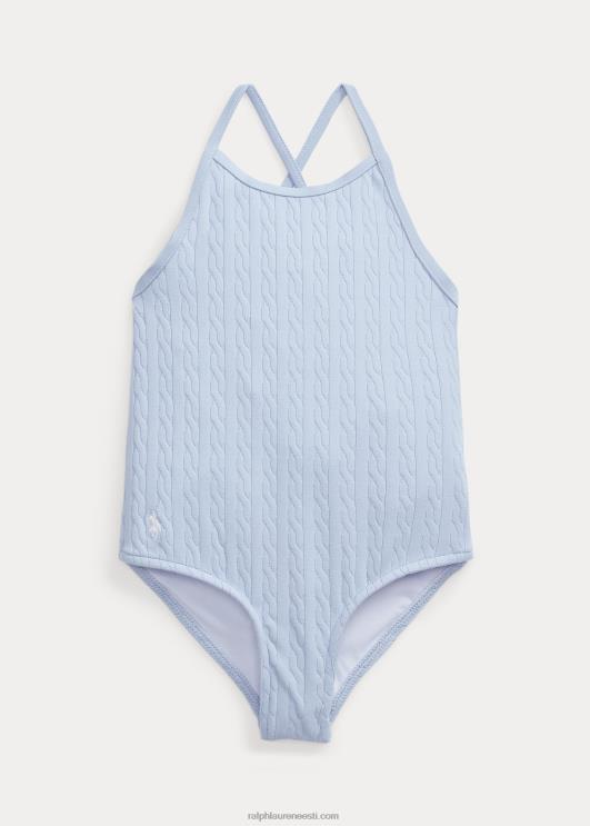 Ralph Lauren lapsed stretš žakaarvärvi ühes tükis ujumistrikoo PR0V6871 kontorisinine