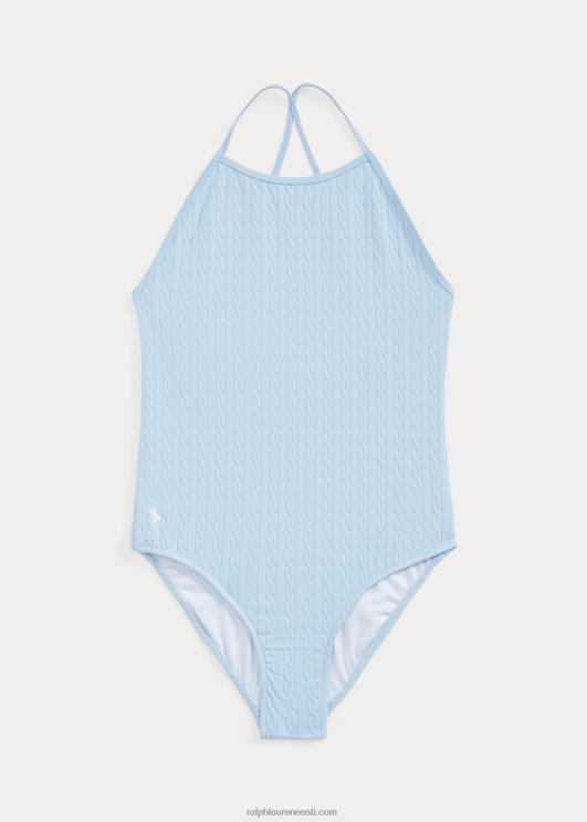 Ralph Lauren lapsed stretš žakaarvärvi ühes tükis ujumistrikoo PR0V7335 kontorisinine