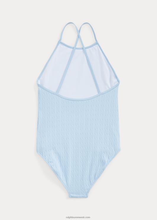 Ralph Lauren lapsed stretš žakaarvärvi ühes tükis ujumistrikoo PR0V7335 kontorisinine