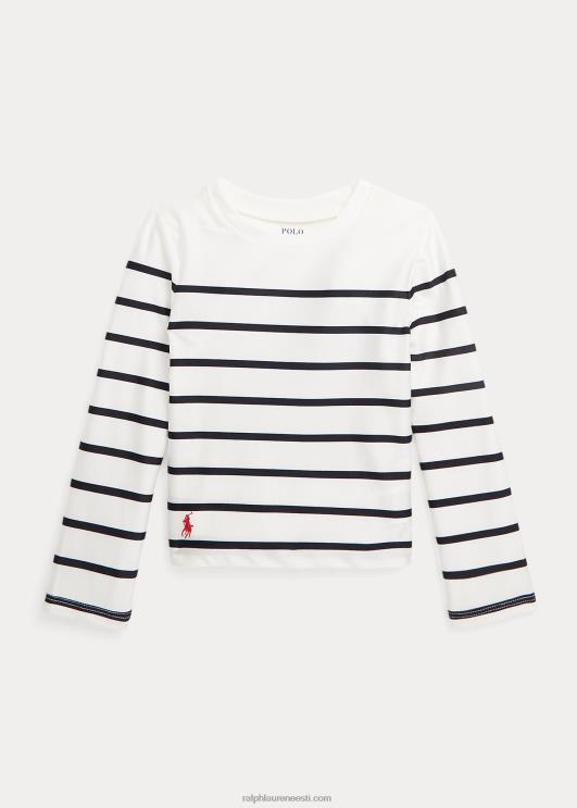 Ralph Lauren lapsed triibuline veniv lööbekaitse PR0V7339 tekipesuvahend valge/merepunane