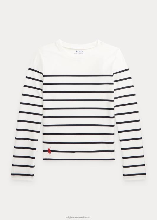 Ralph Lauren lapsed triibuline veniv lööbekaitse PR0V7340 tekipesuvahend valge/merepunane