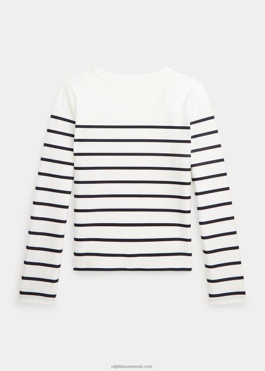 Ralph Lauren lapsed triibuline veniv lööbekaitse PR0V7340 tekipesuvahend valge/merepunane