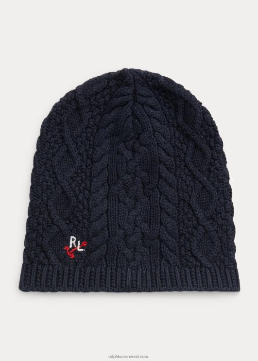 Ralph Lauren lapsed aran-kootud puuvillane müts PR0V7468 rl merevägi