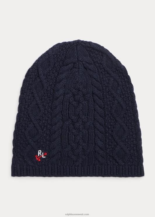 Ralph Lauren lapsed aran-kootud puuvillane müts PR0V7628 rl merevägi