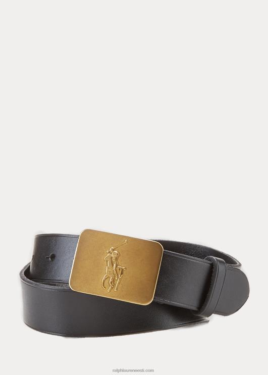 Ralph Lauren lapsed suur poni-pandlaga nahast vöö PR0V6328 must