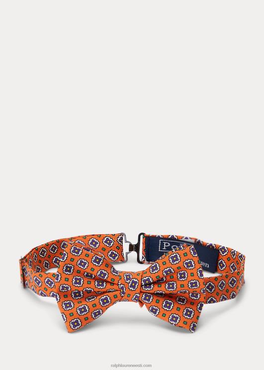 Ralph Lauren lapsed eelseotud mustriga siidist kikilips PR0V6195 oranž