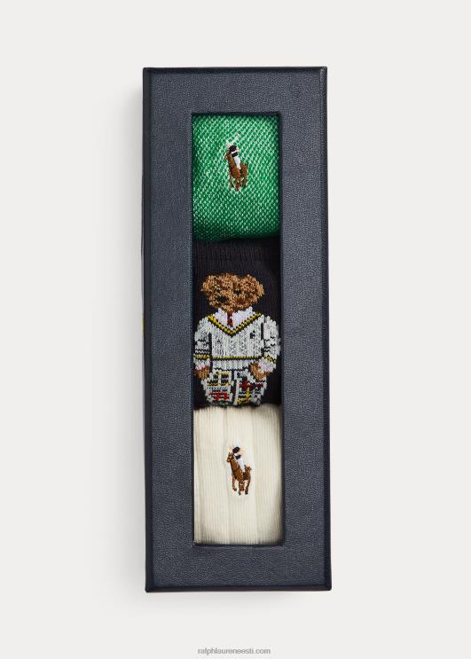 Ralph Lauren lapsed polo bear crew sokk 3-pakendis kinkekomplekt PR0V9804 assortii