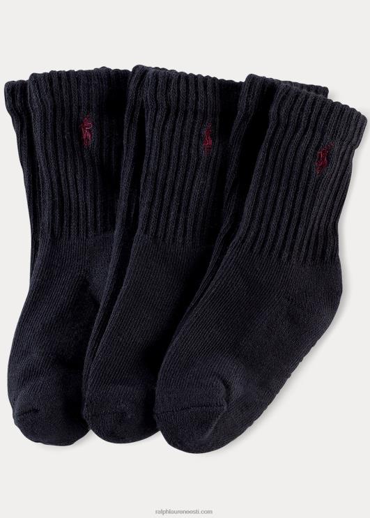 Ralph Lauren lapsed polsterdatud meeskonna sokk 3-pakk PR0V5962 merevägi
