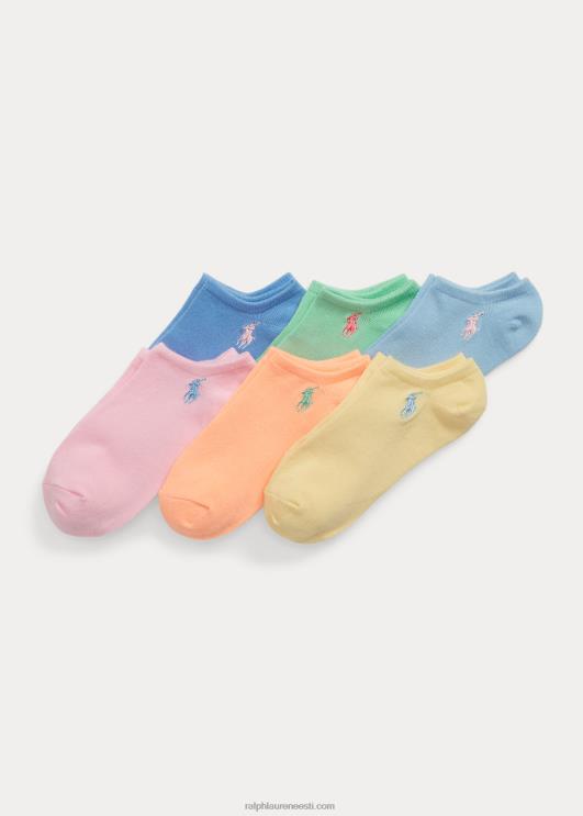 Ralph Lauren lapsed sportlikud madala lõikega sokid 6-pakk PR0V7128 pastelne roosa