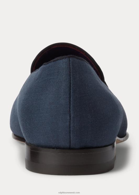 Ralph Lauren mehed alonzo väärismetallikangidega linasest sussist PR0V8745 brasiilia sinine