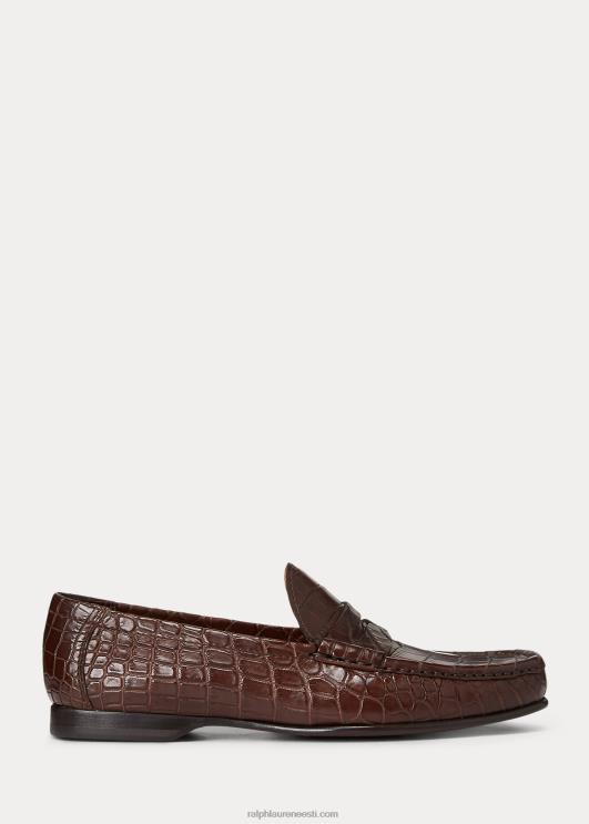 Ralph Lauren mehed chalmers krokodill-loafer PR0V2162 tumepruun