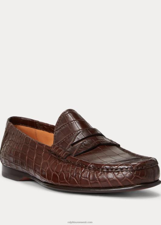 Ralph Lauren mehed chalmers krokodill-loafer PR0V2162 tumepruun