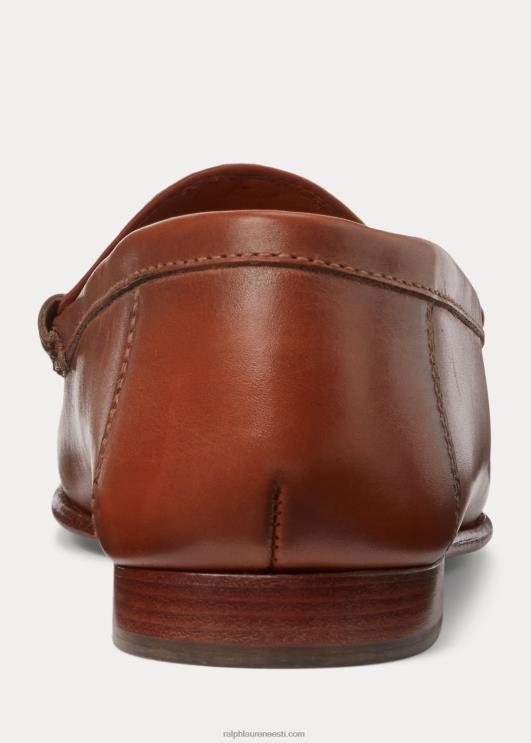 Ralph Lauren mehed chalmersi vasikanahast ja lõuendist penny loafer PR0V2152 tan/kreeta