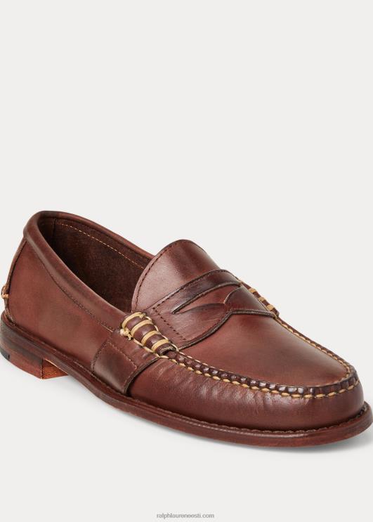 Ralph Lauren mehed edric nahast penny loafer PR0V2093 pruun