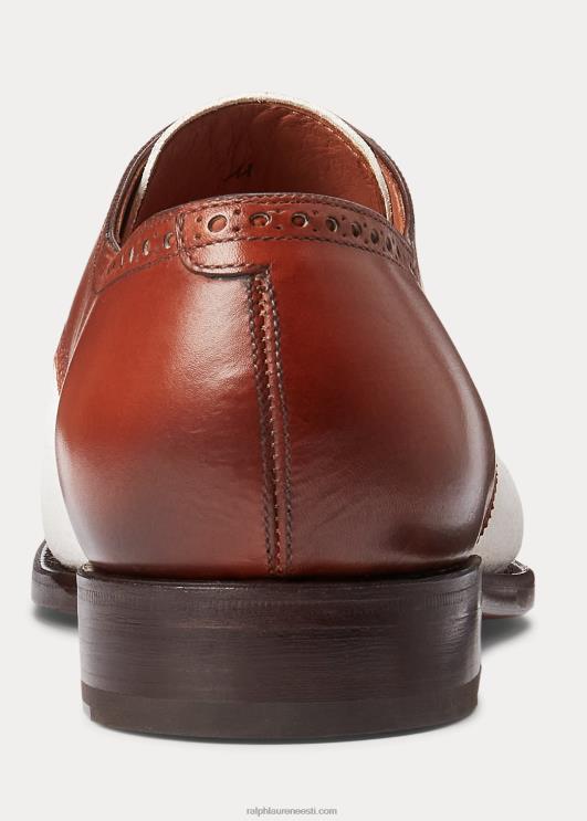 Ralph Lauren mehed poleeritud nahast ja seemisnahast kingad PR0V8740 päevitus/kreem