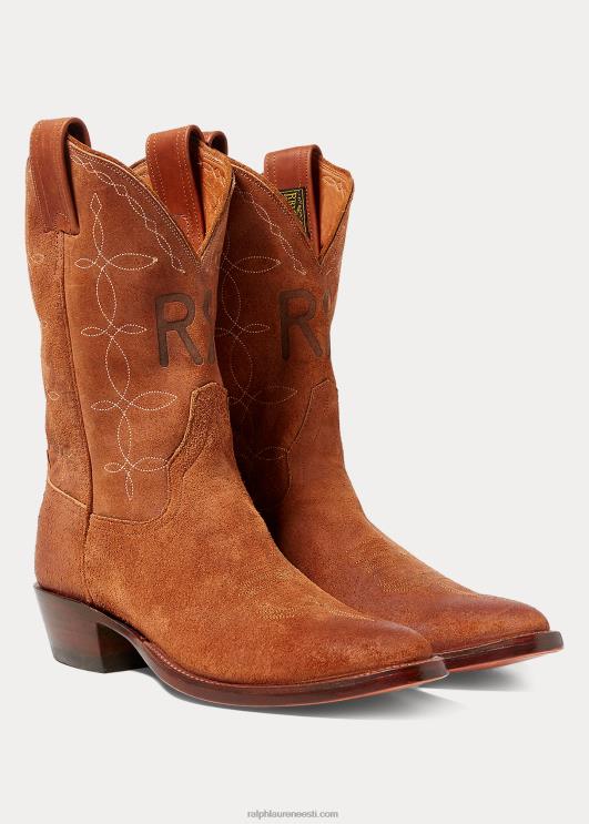 Ralph Lauren mehed Plainview seemisnahast kauboisaabas PR0V2137 kerge java 002