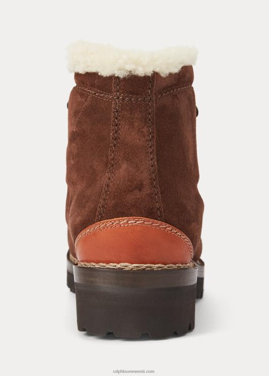 Ralph Lauren mehed darrow shearling-voodriga sääre-seemisnahast saapad PR0V2186 pagas pruun/kreem