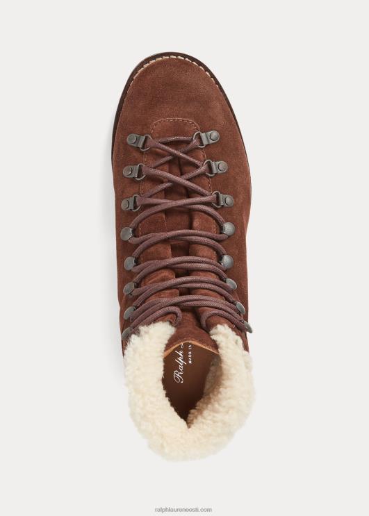 Ralph Lauren mehed darrow shearling-voodriga sääre-seemisnahast saapad PR0V2186 pagas pruun/kreem
