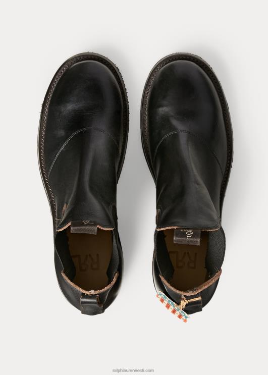 Ralph Lauren mehed käsitsi põletatud nahast chelsea saapad PR0V2141 must