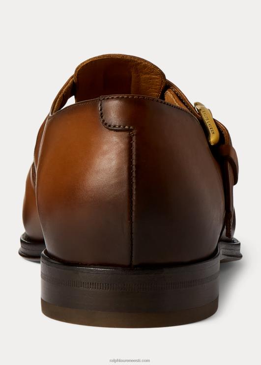 Ralph Lauren mehed poleeritud vasikanahast kalamehe sandaal PR0V2147 konjak