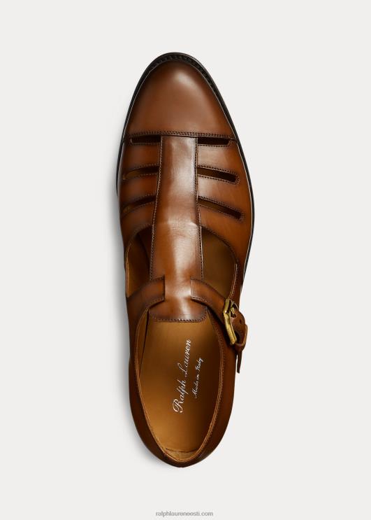 Ralph Lauren mehed poleeritud vasikanahast kalamehe sandaal PR0V2147 konjak