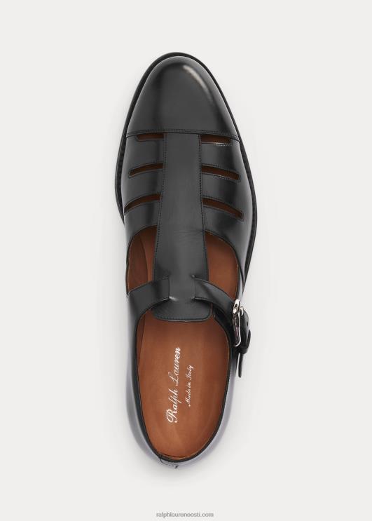 Ralph Lauren mehed poleeritud vasikanahast kalamehe sandaal PR0V2148 must