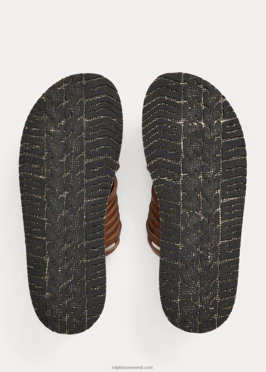 Ralph Lauren mehed punutud nahast sandaal PR0V2126 tumepruun