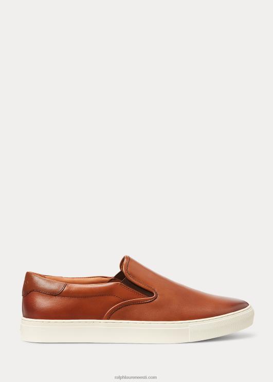 Ralph Lauren mehed jermain nahast slip-on tossud PR0V2016 tan
